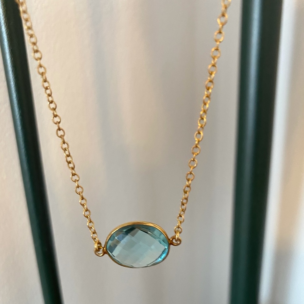 NWT Aquamarine Vermeil (Gold Filled) Necklace